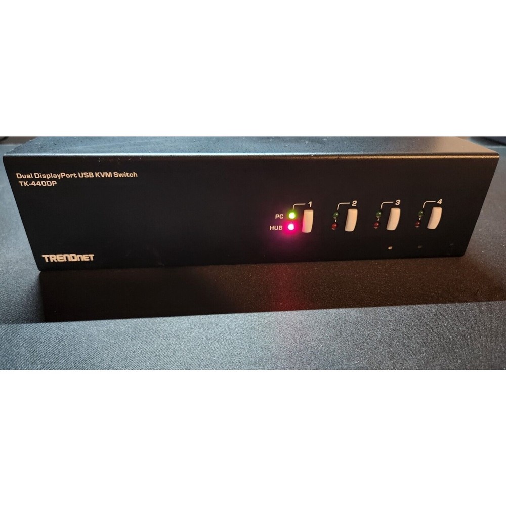 TRENDnet TK-440DP 4-Port Dual Monitor Display Port KVM Switch - 2 DP Cables